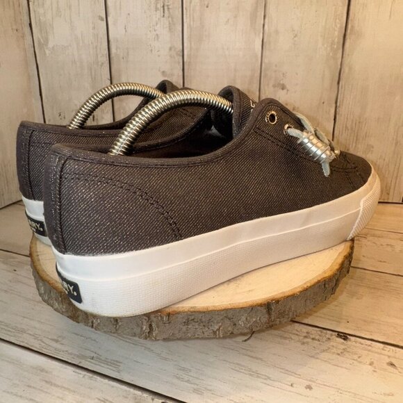 Sperry Top-Sider Seacoast Canvas Sneakers Metallic Platinum Women’s Size 6.5 - Picture 3 of 9